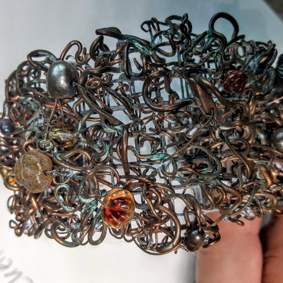 Artisan made copper cuff - Picture 2 of 6